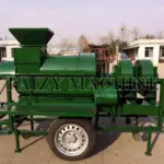 green versatile corn threshing machine with wheel