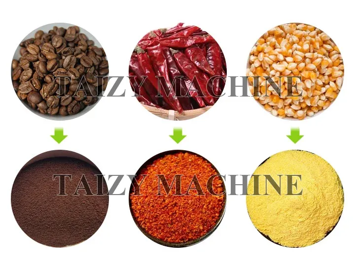 Stainless Steel Flour Mill Machine for Food Processing 2 raw materials and the final processed products