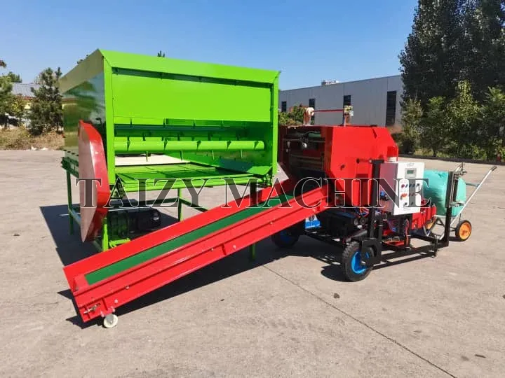 corn silage baler with silos