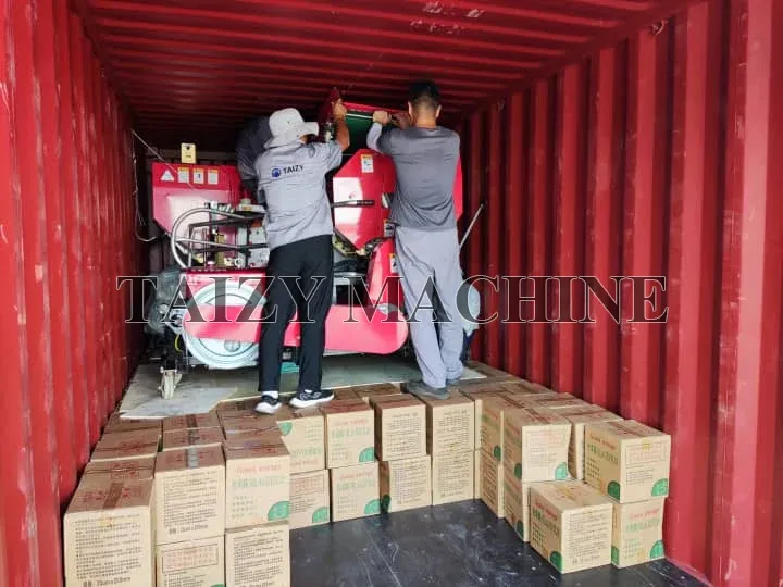 loading of hay baler silage machine