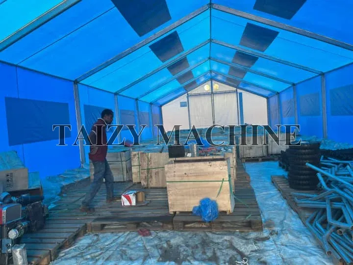 maize threshing machine in local storehouse