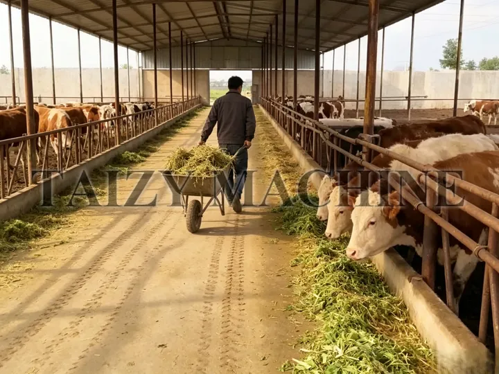 manual cattle feeding